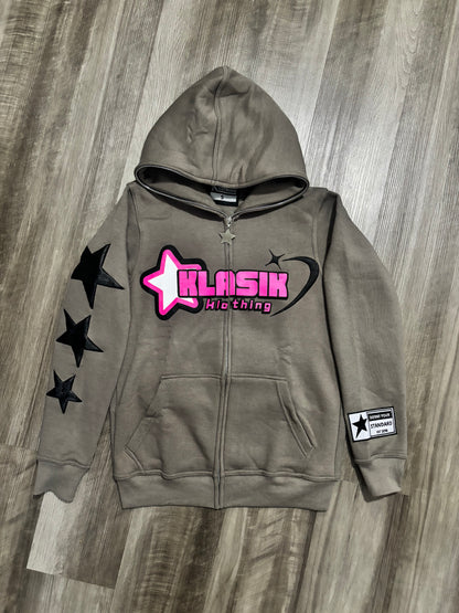 Gray Fullzip Flare set